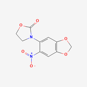molecular formula C10H8N2O6 B2968623 3-(6-Nitro-1,3-benzodioxol-5-yl)-1,3-oxazolidin-2-one CAS No. 936076-13-0