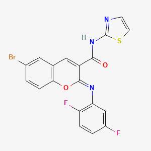 (2Z)-6-bromo-2-[(2,5-difluorophenyl)imino]-N-(1,3-thiazol-2-yl)-2H-chromene-3-carboxamide