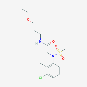 2-[3-chloro-2-methyl(methylsulfonyl)anilino]-N-(3-ethoxypropyl)acetamide