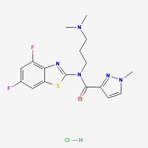 molecular formula C17H20ClF2N5OS B2968631 N-(4,6-difluorobenzo[d]thiazol-2-yl)-N-(3-(dimethylamino)propyl)-1-methyl-1H-pyrazole-3-carboxamide hydrochloride CAS No. 1189969-95-6