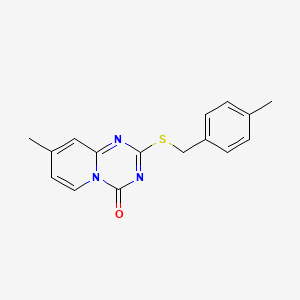 molecular formula C16H15N3OS B2968632 8-Methyl-2-[(4-methylphenyl)methylsulfanyl]pyrido[1,2-a][1,3,5]triazin-4-one CAS No. 896333-83-8
