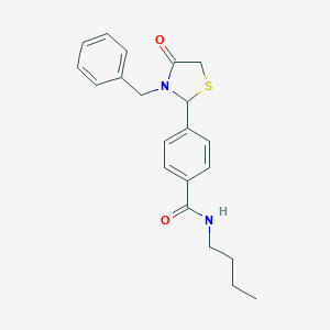 4-(3-benzyl-4-oxo-1,3-thiazolidin-2-yl)-N-butylbenzamide