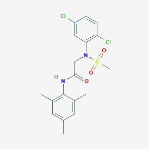 molecular formula C18H20Cl2N2O3S B296865 2-[2,5-dichloro(methylsulfonyl)anilino]-N-mesitylacetamide 