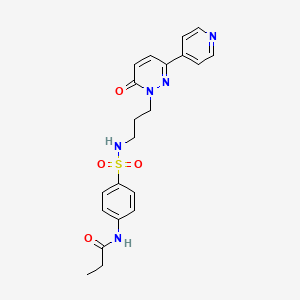 N-(4-(N-(3-(6-oxo-3-(pyridin-4-yl)pyridazin-1(6H)-yl)propyl)sulfamoyl)phenyl)propionamide