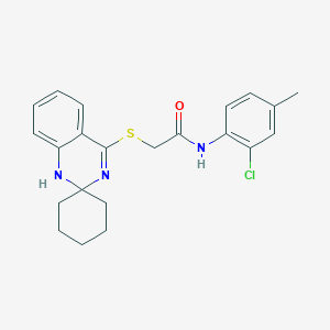 molecular formula C22H24ClN3OS B2968659 N-(2-氯-4-甲基苯基)-2-{1'H-螺[环己烷-1,2'-喹唑啉]硫代}乙酰胺 CAS No. 893787-02-5