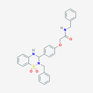molecular formula C29H27N3O4S B296866 N-benzyl-2-[4-(2-benzyl-1,1-dioxido-3,4-dihydro-2H-1,2,4-benzothiadiazin-3-yl)phenoxy]acetamide 