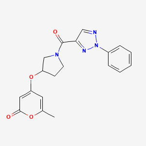 6-methyl-4-((1-(2-phenyl-2H-1,2,3-triazole-4-carbonyl)pyrrolidin-3-yl)oxy)-2H-pyran-2-one