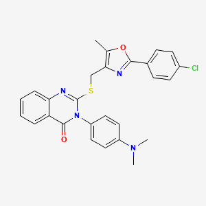 2-(((2-(4-chlorophenyl)-5-methyloxazol-4-yl)methyl)thio)-3-(4-(dimethylamino)phenyl)quinazolin-4(3H)-one