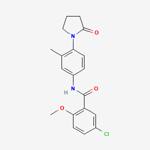 molecular formula C19H19ClN2O3 B2968669 5-氯-2-甲氧基-N-(3-甲基-4-(2-氧代吡咯烷-1-基)苯基)苯甲酰胺 CAS No. 941992-84-3