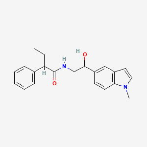 molecular formula C21H24N2O2 B2968678 N-(2-hydroxy-2-(1-methyl-1H-indol-5-yl)ethyl)-2-phenylbutanamide CAS No. 2034526-59-3