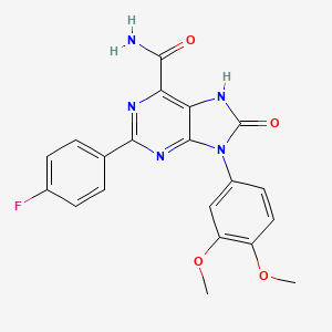 molecular formula C20H16FN5O4 B2968679 9-(3,4-dimethoxyphenyl)-2-(4-fluorophenyl)-8-oxo-7H-purine-6-carboxamide CAS No. 906164-97-4