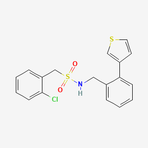 molecular formula C18H16ClNO2S2 B2968680 1-(2-chlorophenyl)-N-(2-(thiophen-3-yl)benzyl)methanesulfonamide CAS No. 1797350-48-1