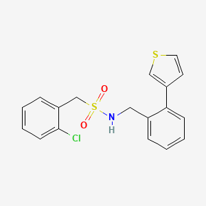 molecular formula C18H16ClNO2S2 B2968680 1-(2-氯苯基)-N-(2-(噻吩-3-基)苄基)甲磺酰胺 CAS No. 1797350-48-1