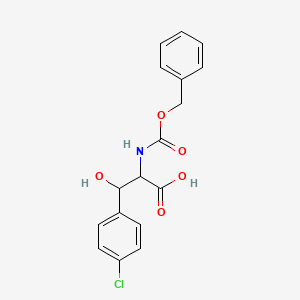 molecular formula C17H16ClNO5 B2968681 3-(4-Chlorophenyl)-3-hydroxy-2-(phenylmethoxycarbonylamino)propanoic acid CAS No. 2287265-36-3