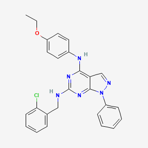 molecular formula C26H23ClN6O B2968682 N6-[(2-chlorophenyl)methyl]-N4-(4-ethoxyphenyl)-1-phenyl-1H-pyrazolo[3,4-d]pyrimidine-4,6-diamine CAS No. 955304-97-9