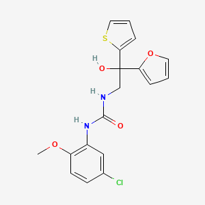 molecular formula C18H17ClN2O4S B2968685 1-(5-氯-2-甲氧基苯基)-3-(2-(呋喃-2-基)-2-羟基-2-(噻吩-2-基)乙基)脲 CAS No. 1904087-52-0