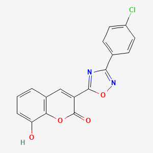 molecular formula C17H9ClN2O4 B2968689 3-[3-(4-氯苯基)-1,2,4-恶二唑-5-基]-8-羟基-2H-色烯-2-酮 CAS No. 931352-13-5