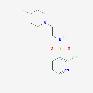 molecular formula C14H22ClN3O2S B2968694 2-chloro-6-methyl-N-[2-(4-methylpiperidin-1-yl)ethyl]pyridine-3-sulfonamide CAS No. 1798687-32-7
