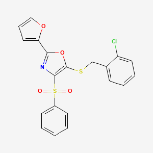 5-((2-Chlorobenzyl)thio)-2-(furan-2-yl)-4-(phenylsulfonyl)oxazole