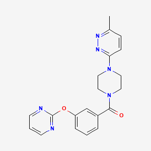 molecular formula C20H20N6O2 B2968703 (4-(6-Methylpyridazin-3-yl)piperazin-1-yl)(3-(pyrimidin-2-yloxy)phenyl)methanone CAS No. 1251691-21-0