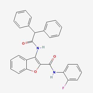molecular formula C29H21FN2O3 B2968708 3-(2,2-二苯基乙酰氨基)-N-(2-氟苯基)苯并呋喃-2-甲酰胺 CAS No. 887877-67-0