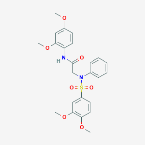 molecular formula C24H26N2O7S B296871 N-(2,4-dimethoxyphenyl)-2-{[(3,4-dimethoxyphenyl)sulfonyl]anilino}acetamide 