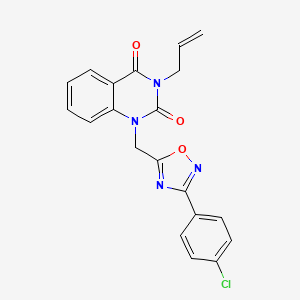 molecular formula C20H15ClN4O3 B2968710 3-allyl-1-((3-(4-chlorophenyl)-1,2,4-oxadiazol-5-yl)methyl)quinazoline-2,4(1H,3H)-dione CAS No. 1207044-74-3