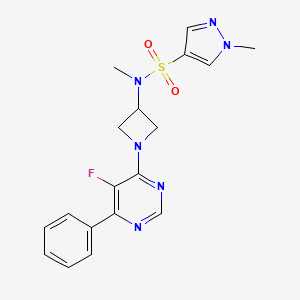 N-[1-(5-Fluoro-6-phenylpyrimidin-4-yl)azetidin-3-yl]-N,1-dimethylpyrazole-4-sulfonamide