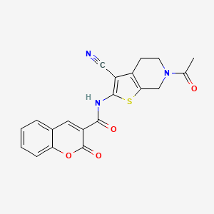 N-(6-acetyl-3-cyano-5,7-dihydro-4H-thieno[2,3-c]pyridin-2-yl)-2-oxochromene-3-carboxamide