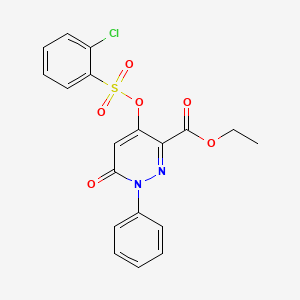 Ethyl 4-(((2-chlorophenyl)sulfonyl)oxy)-6-oxo-1-phenyl-1,6-dihydropyridazine-3-carboxylate