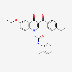 2-[6-ethoxy-3-(4-ethylbenzoyl)-4-oxo-1,4-dihydroquinolin-1-yl]-N-(2-methylphenyl)acetamide