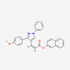molecular formula C29H22N2O3 B2968722 (Z)-萘-2-基 3-(3-(4-甲氧基苯基)-1-苯基-1H-吡唑-4-基)丙烯酸酯 CAS No. 882229-33-6