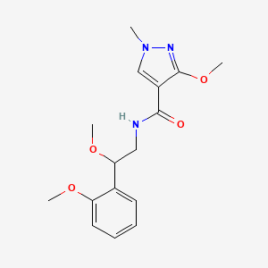 molecular formula C16H21N3O4 B2968723 3-methoxy-N-(2-methoxy-2-(2-methoxyphenyl)ethyl)-1-methyl-1H-pyrazole-4-carboxamide CAS No. 1706016-71-8