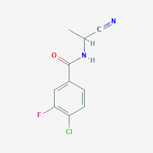 molecular formula C10H8ClFN2O B2968724 4-chloro-N-(1-cyanoethyl)-3-fluorobenzamide CAS No. 1876211-63-0