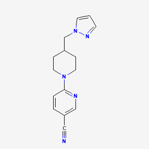 6-(4-((1H-pyrazol-1-yl)methyl)piperidin-1-yl)nicotinonitrile