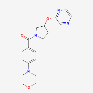 molecular formula C19H22N4O3 B2968729 (4-Morpholinophenyl)(3-(pyrazin-2-yloxy)pyrrolidin-1-yl)methanone CAS No. 2034396-37-5