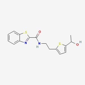 molecular formula C16H16N2O2S2 B2968746 N-(2-(5-(1-hydroxyethyl)thiophen-2-yl)ethyl)benzo[d]thiazole-2-carboxamide CAS No. 2034344-83-5
