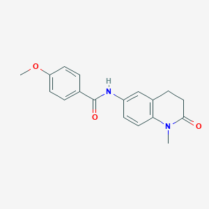 molecular formula C18H18N2O3 B2968747 4-methoxy-N-(1-methyl-2-oxo-1,2,3,4-tetrahydroquinolin-6-yl)benzamide CAS No. 922053-63-2