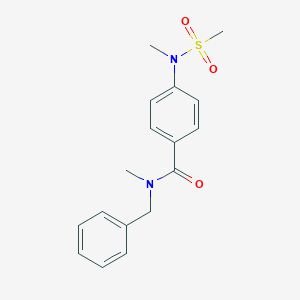 molecular formula C17H20N2O3S B296875 N-benzyl-N-methyl-4-[methyl(methylsulfonyl)amino]benzamide 