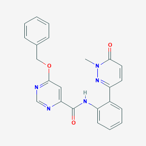 molecular formula C23H19N5O3 B2968754 6-(benzyloxy)-N-(2-(1-methyl-6-oxo-1,6-dihydropyridazin-3-yl)phenyl)pyrimidine-4-carboxamide CAS No. 2034618-40-9