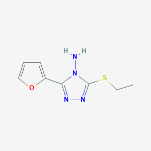 molecular formula C8H10N4OS B2968760 3-(ethylthio)-5-(2-furyl)-4H-1,2,4-triazol-4-amine CAS No. 865593-32-4