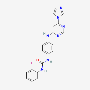 molecular formula C20H16FN7O B2968762 1-(4-((6-(1H-imidazol-1-yl)pyrimidin-4-yl)amino)phenyl)-3-(2-fluorophenyl)urea CAS No. 1171155-01-3