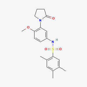 molecular formula C20H24N2O4S B2968766 N-(4-methoxy-3-(2-oxopyrrolidin-1-yl)phenyl)-2,4,5-trimethylbenzenesulfonamide CAS No. 941978-05-8