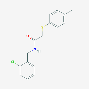 molecular formula C16H16ClNOS B296877 N-(2-chlorobenzyl)-2-[(4-methylphenyl)sulfanyl]acetamide 