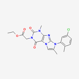 ethyl 2-(8-(5-chloro-2-methylphenyl)-1,7-dimethyl-2,4-dioxo-1H-imidazo[2,1-f]purin-3(2H,4H,8H)-yl)acetate