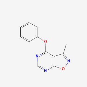 molecular formula C12H9N3O2 B2968773 3-Methyl-4-phenoxyisoxazolo[5,4-d]pyrimidine CAS No. 672925-12-1