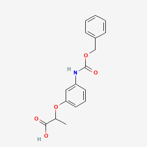 molecular formula C17H17NO5 B2968774 2-[3-(Phenylmethoxycarbonylamino)phenoxy]propanoic acid CAS No. 2287345-36-0