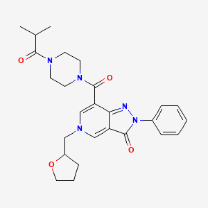 molecular formula C26H31N5O4 B2968778 7-(4-异丁酰哌嗪-1-羰基)-2-苯基-5-((四氢呋喃-2-基)甲基)-2H-吡唑并[4,3-c]吡啶-3(5H)-酮 CAS No. 1021207-35-1