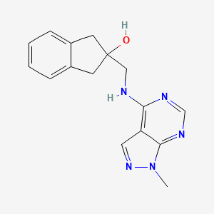 2-[[(1-Methylpyrazolo[3,4-d]pyrimidin-4-yl)amino]methyl]-1,3-dihydroinden-2-ol