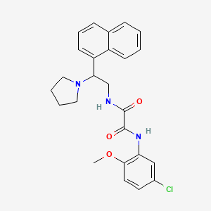 molecular formula C25H26ClN3O3 B2968792 N1-(5-chloro-2-methoxyphenyl)-N2-(2-(naphthalen-1-yl)-2-(pyrrolidin-1-yl)ethyl)oxalamide CAS No. 920422-94-2